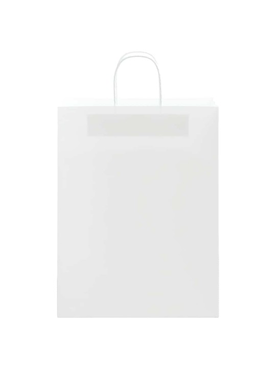 Paperikassit 50 kpl kahvoilla valkoinen 32x12x42 cm