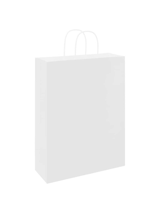 Paperikassit 50 kpl kahvoilla valkoinen 32x12x42 cm