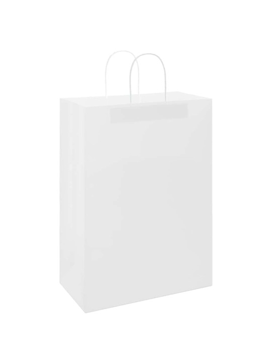 Paperikassit 50 kpl kahvoilla valkoinen 32x17x44 cm