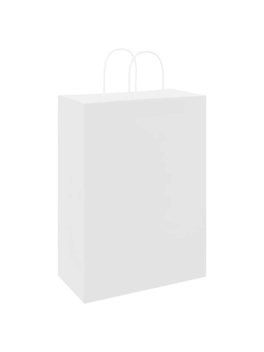 Paperikassit 50 kpl kahvoilla valkoinen 32x17x44 cm