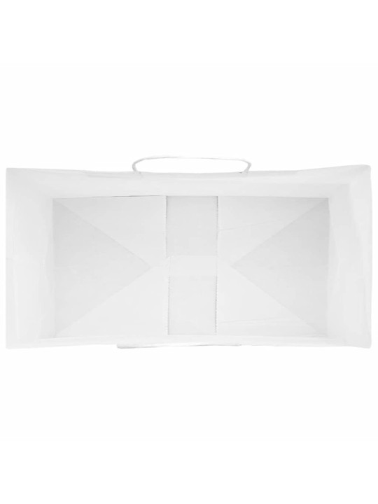 Paperikassit 50 kpl kahvoilla valkoinen 32x17x44 cm