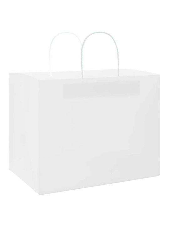 Paperikassit 50 kpl kahvoilla valkoinen 32x22x24 cm