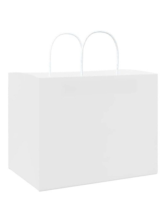 Paperikassit 50 kpl kahvoilla valkoinen 32x22x24 cm