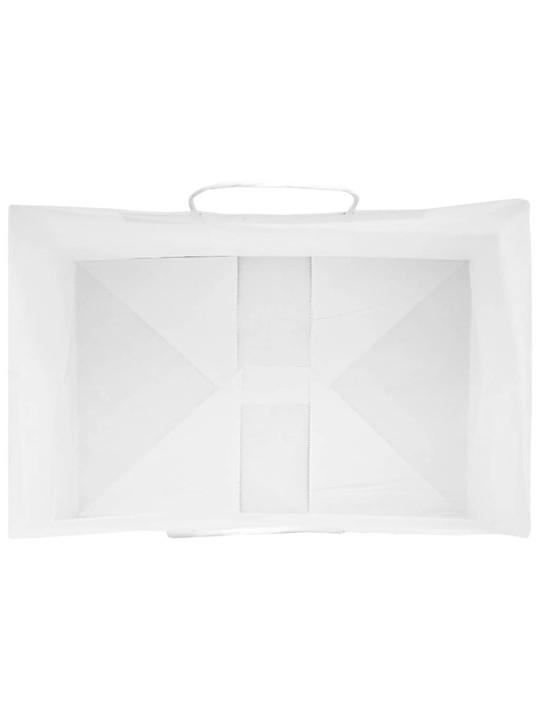 Paperikassit 50 kpl kahvoilla valkoinen 32x22x24 cm