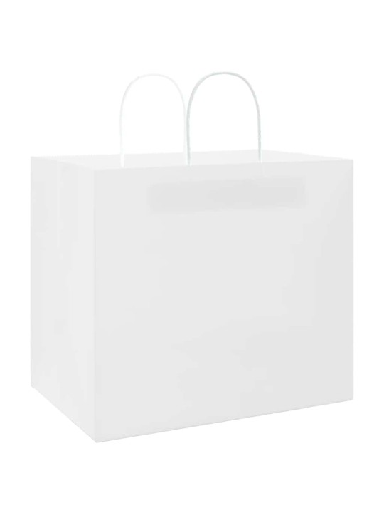 Paperikassit 50 kpl kahvoilla valkoinen 32x22x28 cm
