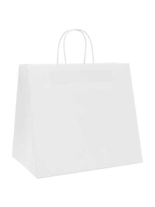 Paperikassit 50 kpl kahvoilla valkoinen 32x22x28 cm