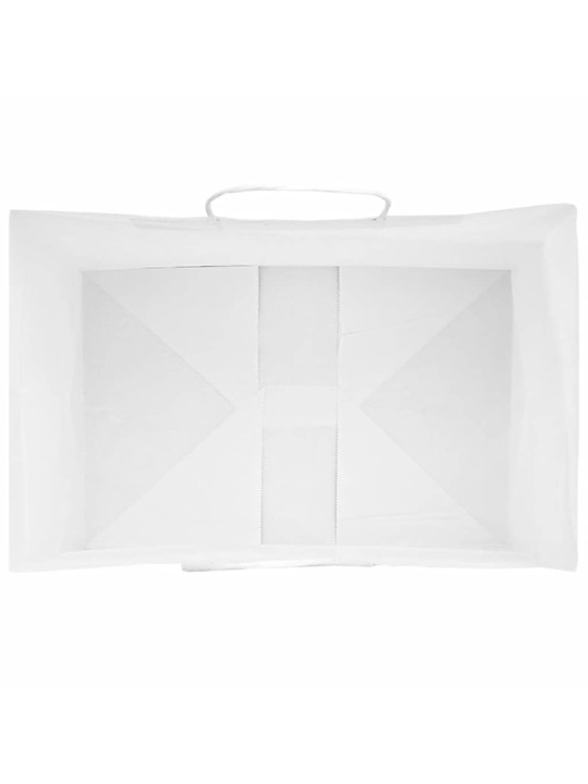 Paperikassit 50 kpl kahvoilla valkoinen 32x22x28 cm