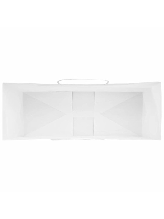 Paperikassit 50 kpl kahvoilla valkoinen 45x17x48 cm