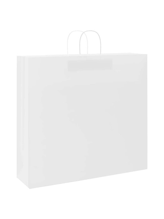 Paperikassit 50 kpl kahvoilla valkoinen 54x15x49 cm