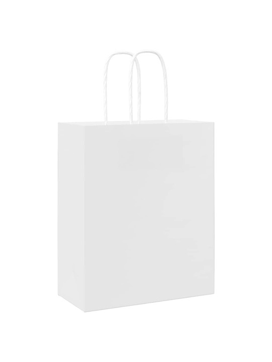 Paperikassit 250 kpl kahvoilla valkoinen 18x8x22 cm