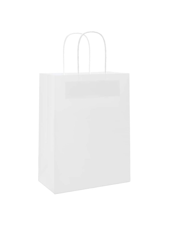 Paperikassit 250 kpl kahvoilla valkoinen 21x11x28 cm