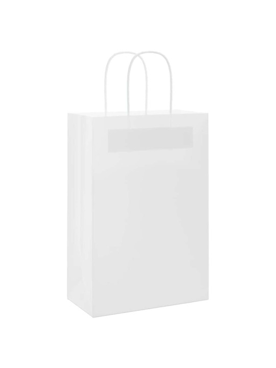 Paperikassit 250 kpl kahvoilla valkoinen 21x11x31 cm