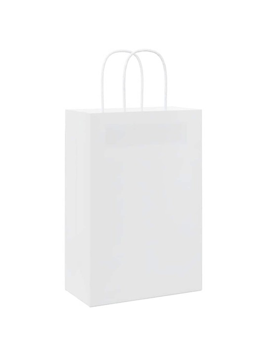 Paperikassit 250 kpl kahvoilla valkoinen 21x11x31 cm