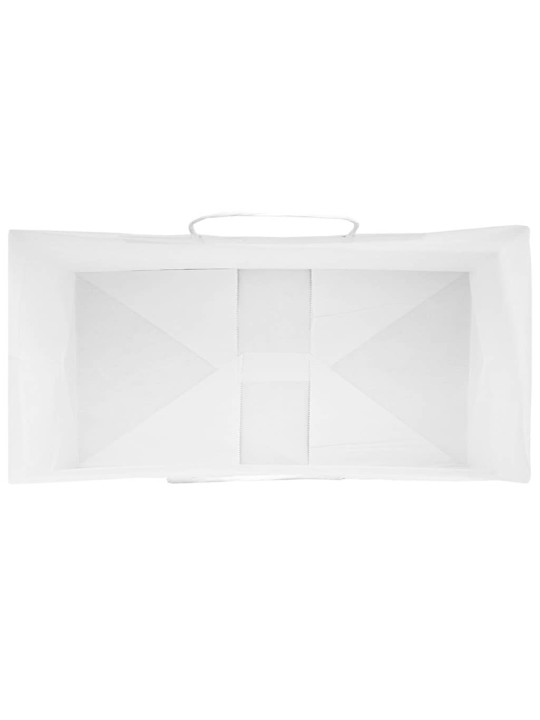Paperikassit 250 kpl kahvoilla valkoinen 21x11x31 cm