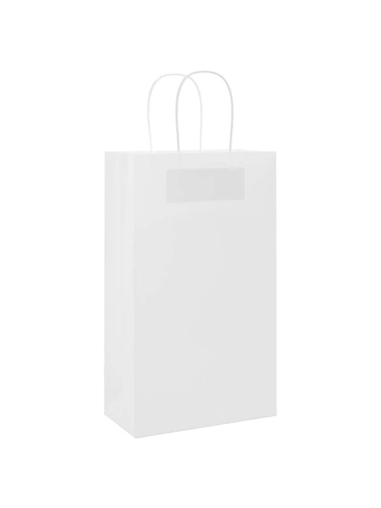 Paperikassit 250 kpl kahvoilla valkoinen 21x11x36 cm