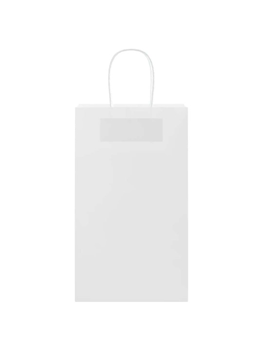 Paperikassit 250 kpl kahvoilla valkoinen 21x11x36 cm