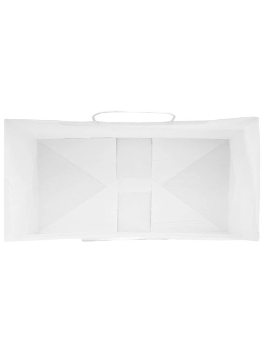 Paperikassit 250 kpl kahvoilla valkoinen 21x11x36 cm