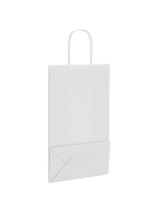 Paperikassit 250 kpl kahvoilla valkoinen 21x11x36 cm