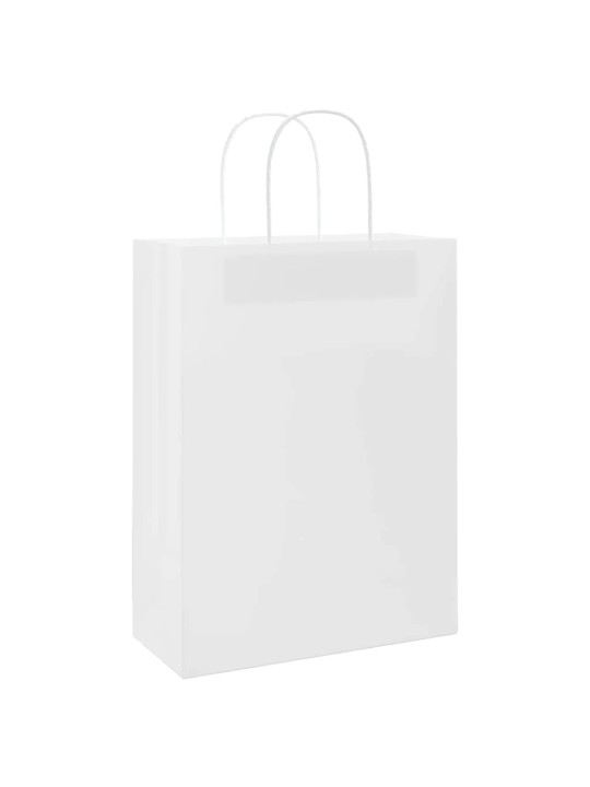 Paperikassit 250 kpl kahvoilla valkoinen 26x12x35 cm