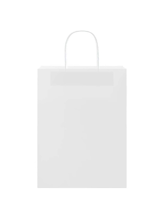 Paperikassit 250 kpl kahvoilla valkoinen 26x12x35 cm