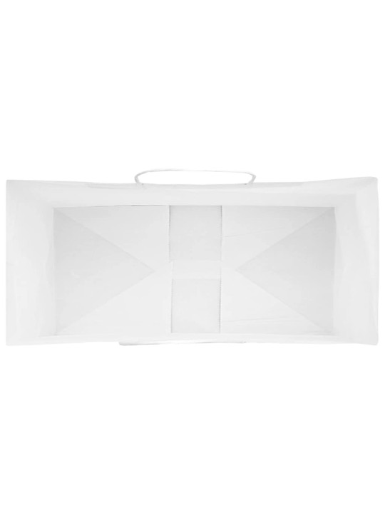 Paperikassit 250 kpl kahvoilla valkoinen 26x12x35 cm