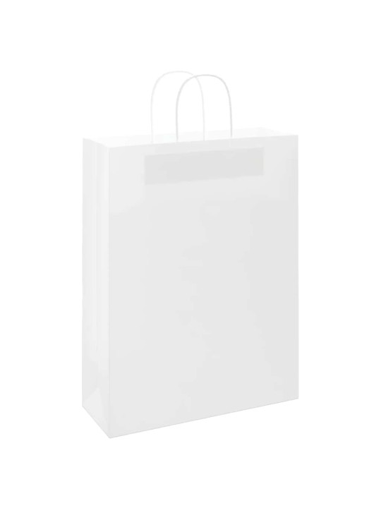 Paperikassit 250 kpl kahvoilla valkoinen 32x12x42 cm