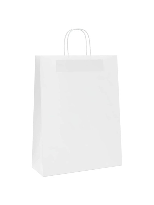 Paperikassit 250 kpl kahvoilla valkoinen 32x12x42 cm