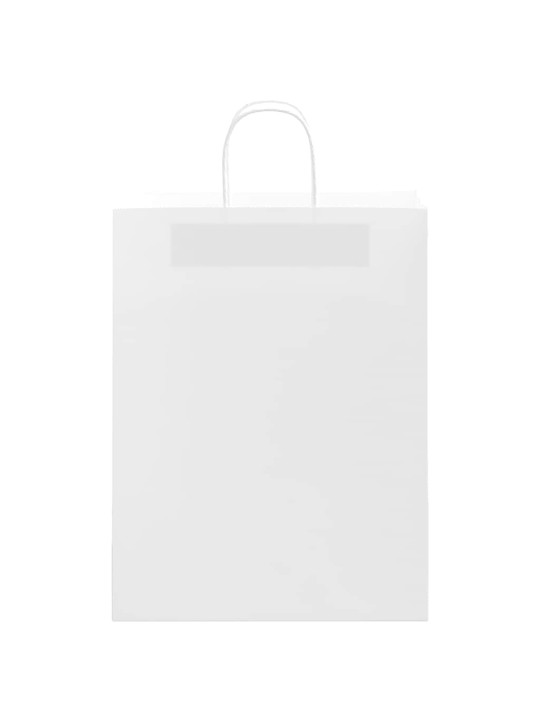 Paperikassit 250 kpl kahvoilla valkoinen 32x12x42 cm