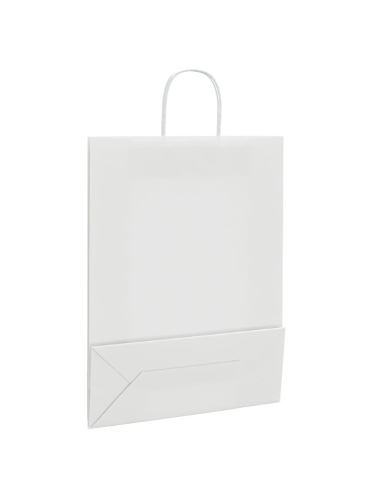 Paperikassit 250 kpl kahvoilla valkoinen 32x12x42 cm