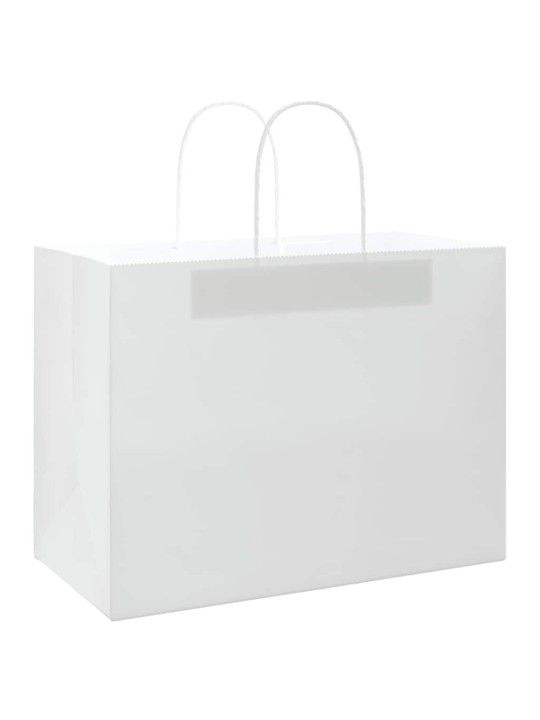 Paperikassit 250 kpl kahvoilla valkoinen 32x17x25 cm