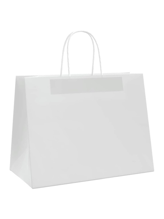 Paperikassit 250 kpl kahvoilla valkoinen 32x17x25 cm