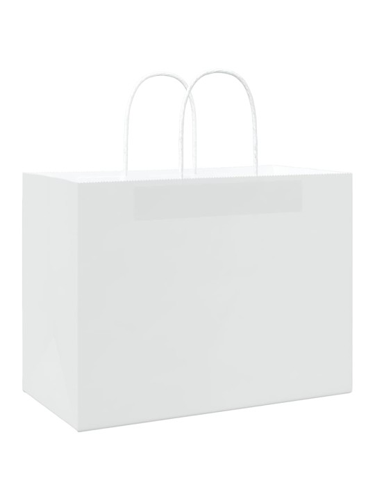 Paperikassit 250 kpl kahvoilla valkoinen 32x17x25 cm