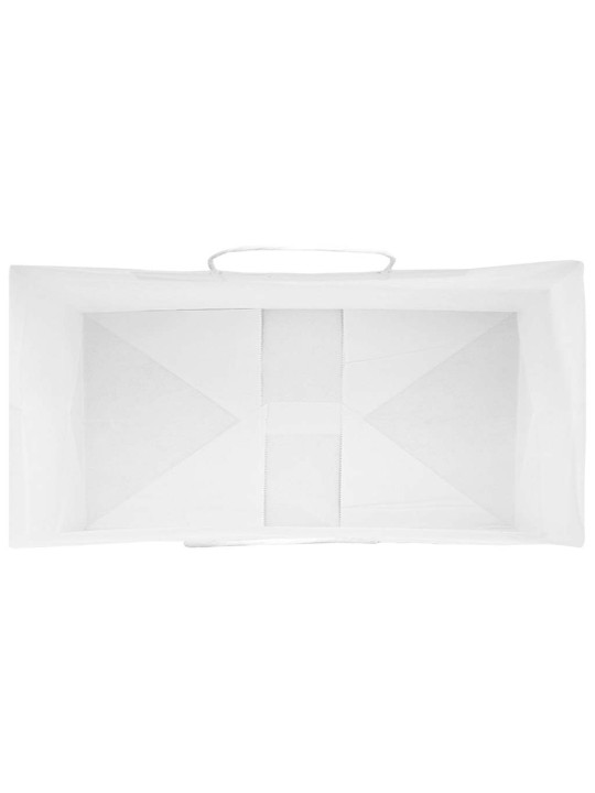 Paperikassit 250 kpl kahvoilla valkoinen 32x17x25 cm