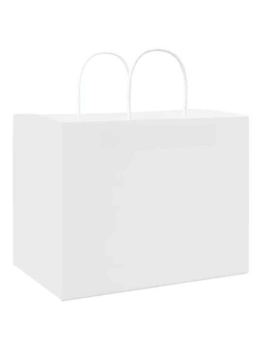 Paperikassit 250 kpl kahvoilla valkoinen 32x22x24 cm