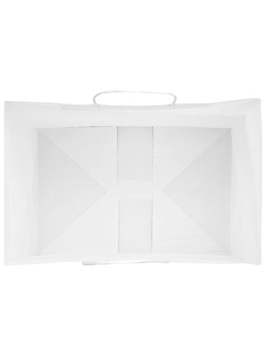 Paperikassit 250 kpl kahvoilla valkoinen 32x22x24 cm