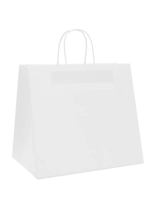 Paperikassit 250 kpl kahvoilla valkoinen 32x22x28 cm