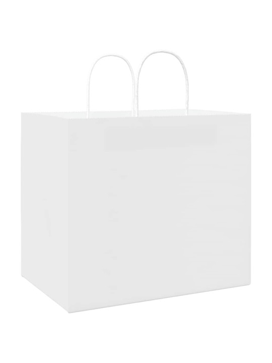 Paperikassit 250 kpl kahvoilla valkoinen 32x22x28 cm