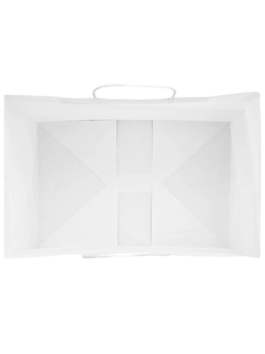 Paperikassit 250 kpl kahvoilla valkoinen 32x22x28 cm