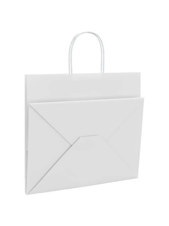 Paperikassit 250 kpl kahvoilla valkoinen 32x22x28 cm