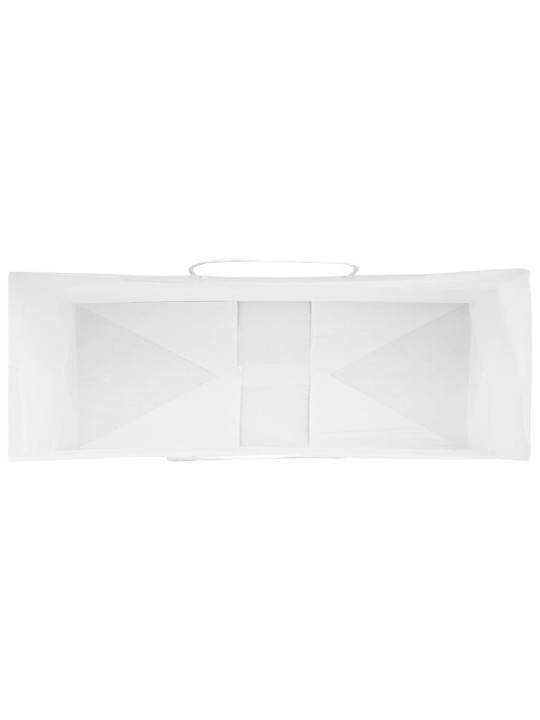 Paperikassit 250 kpl kahvoilla valkoinen 45x17x48 cm