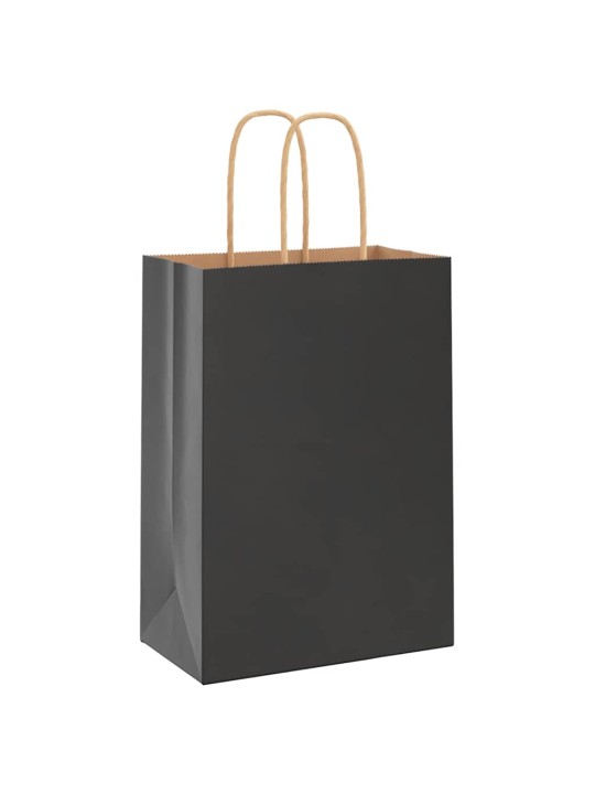 Paperikassit 50 kpl kahvoilla musta 15x8x21 cm