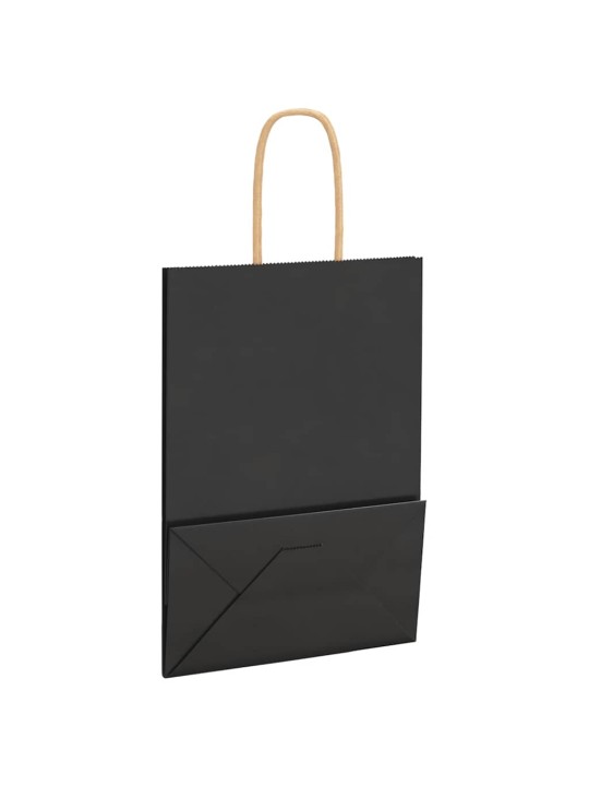 Paperikassit 50 kpl kahvoilla musta 15x8x21 cm