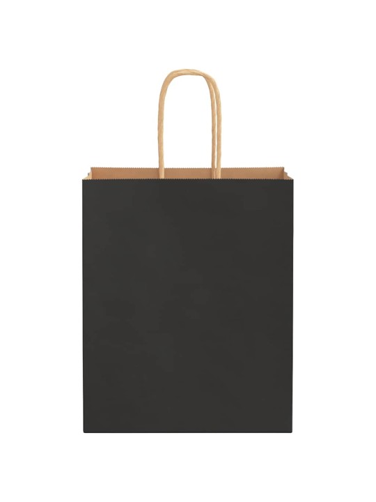Paperikassit 50 kpl kahvoilla musta 18x8x22 cm