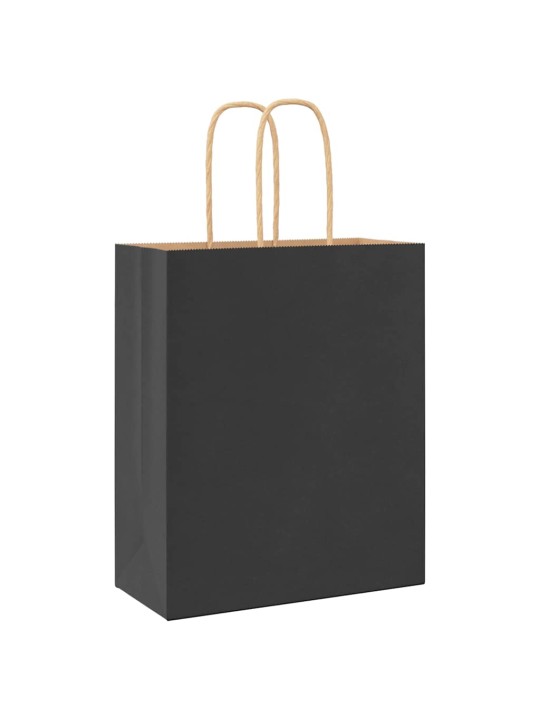 Paperikassit 50 kpl kahvoilla musta 18x8x22 cm