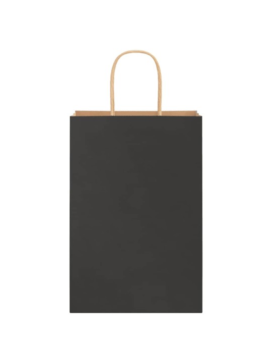 Paperikassit 50 kpl kahvoilla musta 21x11x31 cm