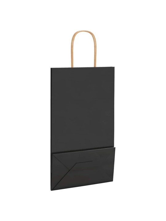 Paperikassit 50 kpl kahvoilla musta 21x11x36 cm