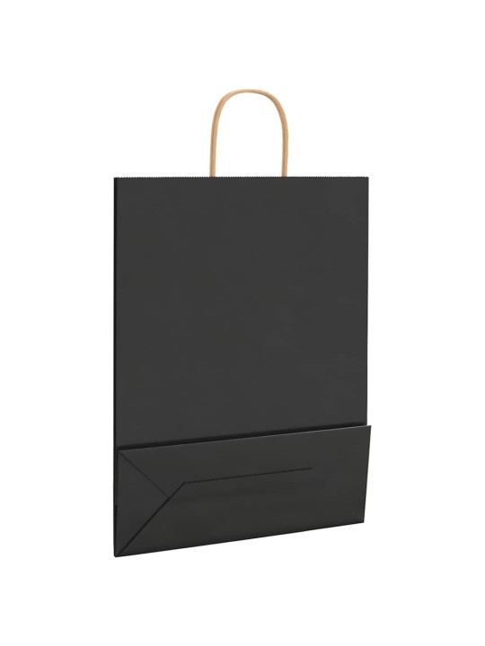 Paperikassit 50 kpl kahvoilla musta 32x12x42 cm
