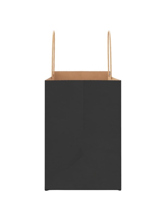 Paperikassit 50 kpl kahvoilla musta 32x17x25 cm