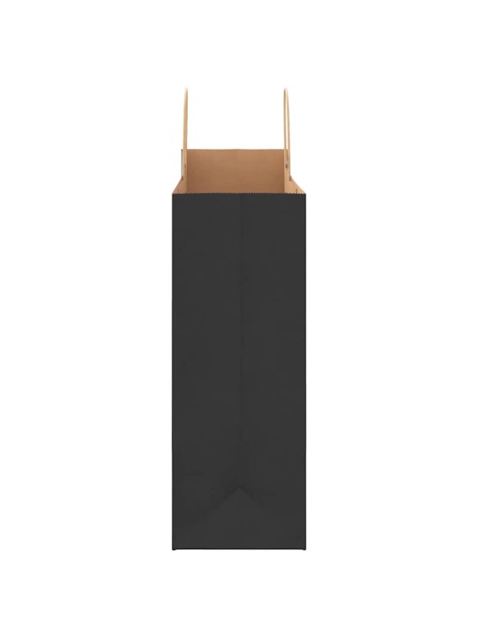 Paperikassit 50 kpl kahvoilla musta 32x17x44 cm