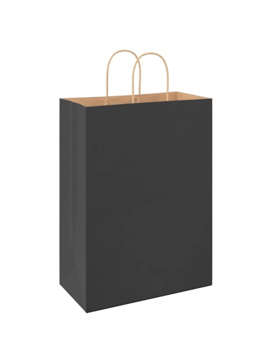 Paperikassit 50 kpl kahvoilla musta 32x17x44 cm
